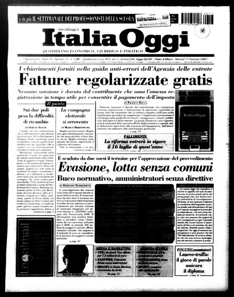 Italia oggi : quotidiano di economia finanza e politica